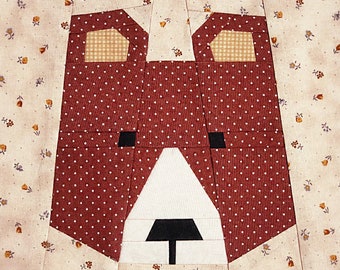 Oso de bloque de edredón / Patrón PDF / Patrones de edredón de piezas de papel / Patrón de oso / Patrón de patchwork / Patrón de edredón moderno