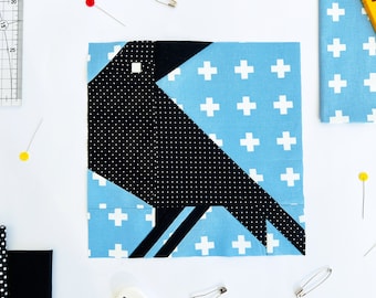 Crow pattern / Raven quilt block / Paper piecing quilt patterns / Bird FPP patterns / PDF pattern