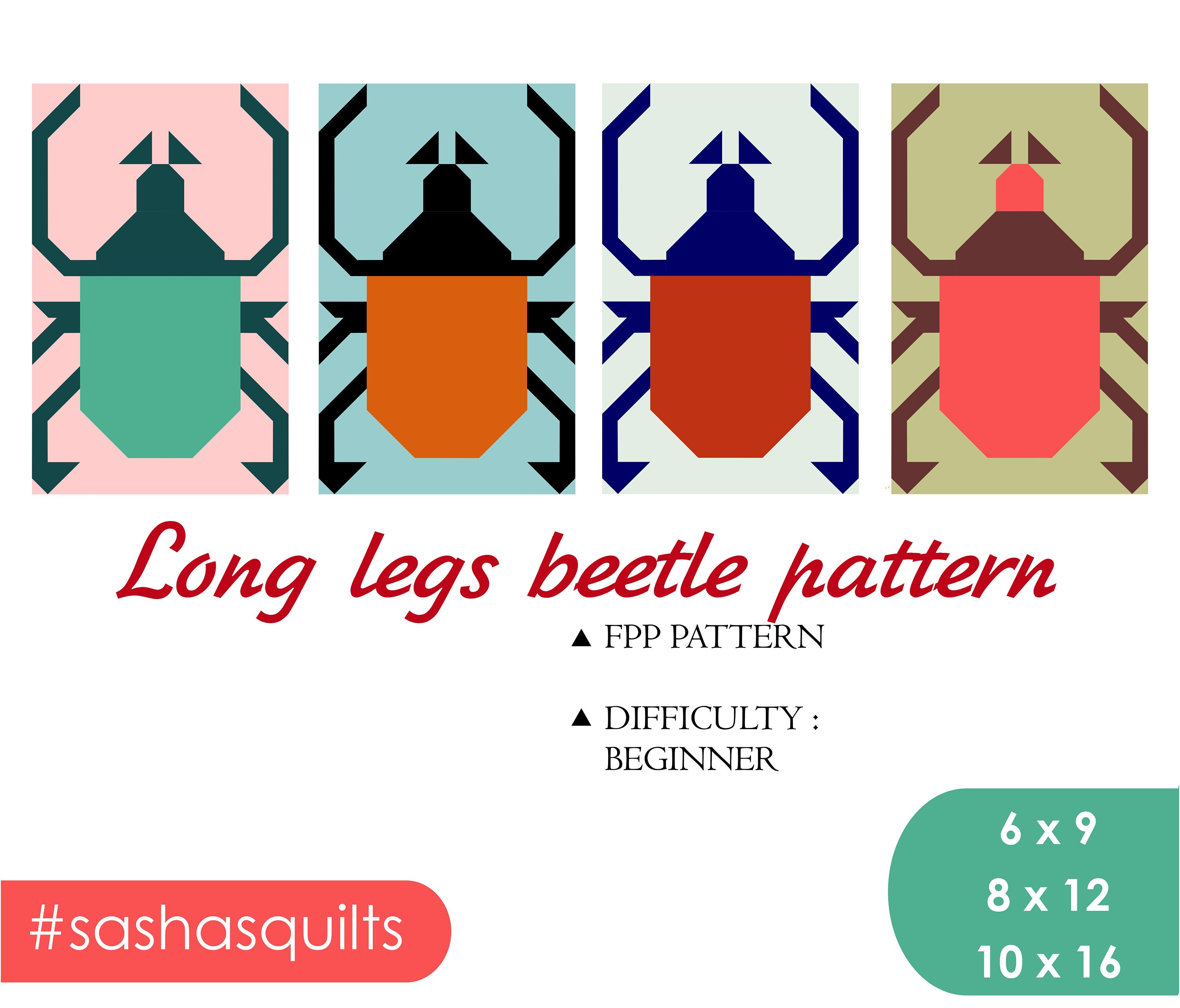 Beetle Quilt Patterns / SET 3 Quilt Block Beetle Patterns / PDF Pattern ...