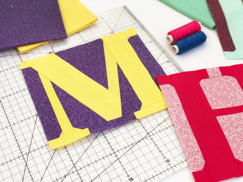Quilt block alphabet / PDF pattern / Paper piecing quilt | Etsy