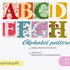 Quilt Block Alphabet / PDF Pattern / Paper Piecing Quilt Patterns ...