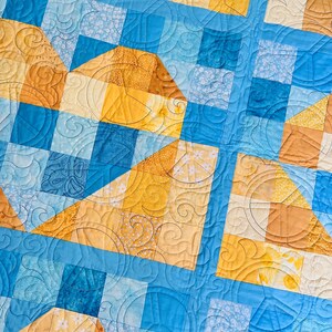 Ukraine hearts blanket / Patchwork quilt blanket / Blue and yellow color / Lovely gift / Rise of Freedom image 2