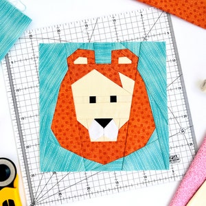 Lion quilt pattern / PDF pattern / Foundation Paper Piecing / FPP Pattern / Animal faces / Jungle quilt pattern / My zoo