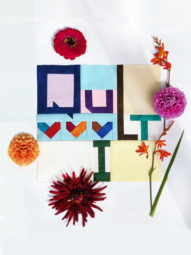 Quilt Love / PDF Pattern / Paper Piecing Pattern / Quilt Block Etsy