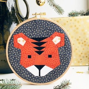 Tiger quilt block / PDF pattern / Animal faces / Paper piecing quilt patterns / Tiger pattern / Jungle quilt pattern