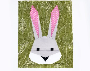 Bunny pattern / Quilt block / PDF pattern / Paper piecing quilt patterns / Animal faces / Patchwork Pattern / Modern quilt pattern