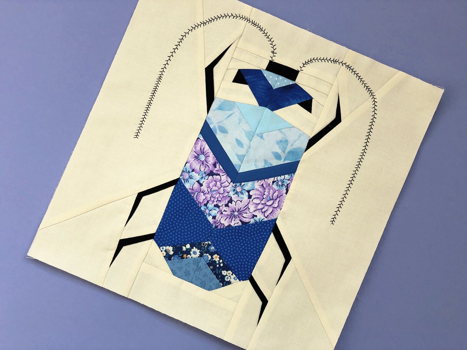 Quilt block beetle / PDF pattern / Paper piecing quilt Etsy