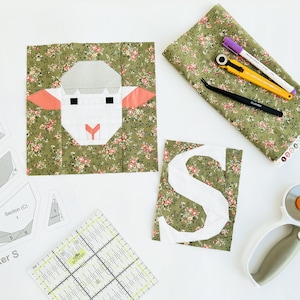 Schapenquiltpatroon / PDF-patroon / Foundation Paper Piecing / FPP-patroon / Dierengezichten / Mijn dierentuin