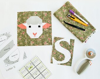 Sheep quilt pattern / PDF pattern / Foundation Paper Piecing / FPP Pattern / Animal faces / My zoo