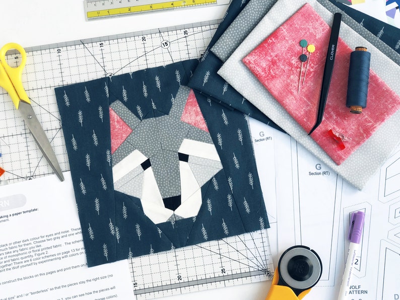 Wolf Quilt Pattern / PDF Pattern / Foundation Paper Piecing / - Etsy