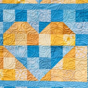 Ukraine hearts blanket / Patchwork quilt blanket / Blue and yellow color / Lovely gift / Rise of Freedom image 5