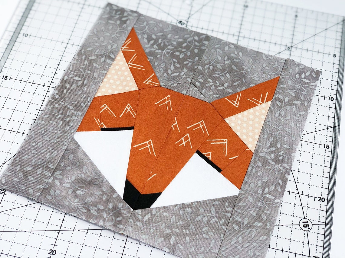 Fox Pattern Quilt Block Pdf Pattern Paper Piecing Quilt Etsy