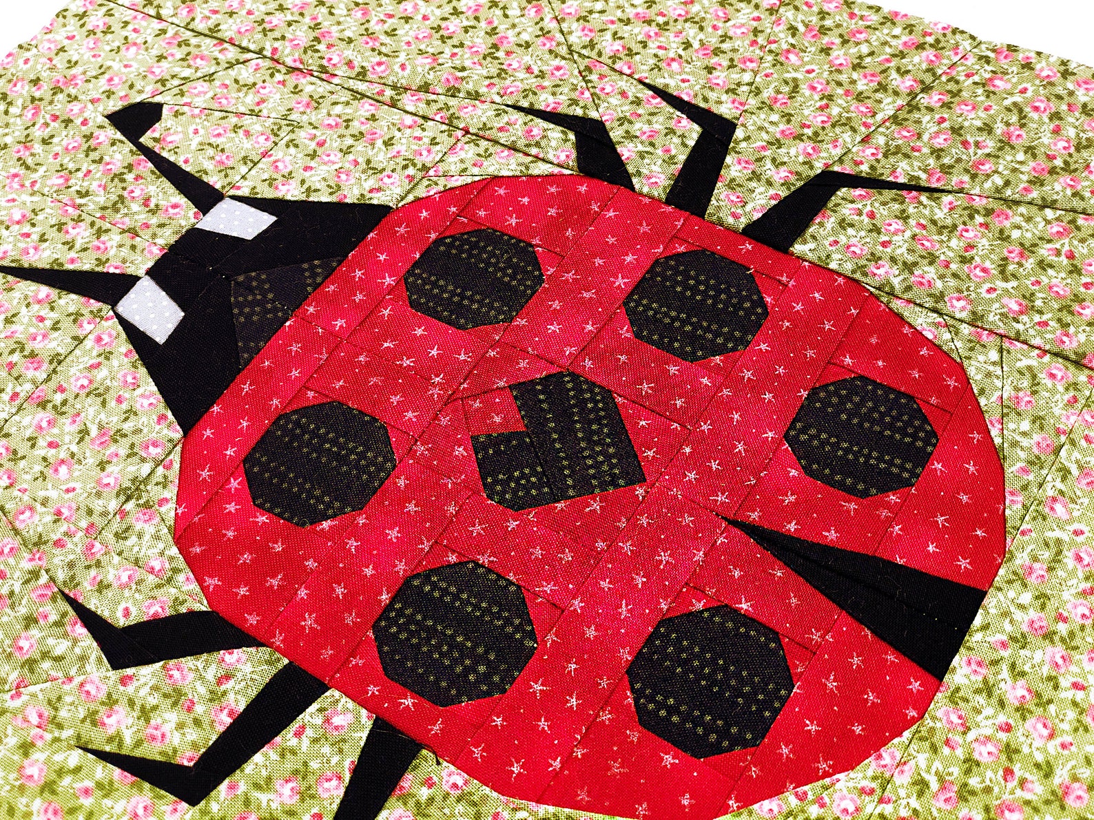 Quilt Block Beetle Ladybug / PDF Pattern / Paper Piecing Quilt Etsy