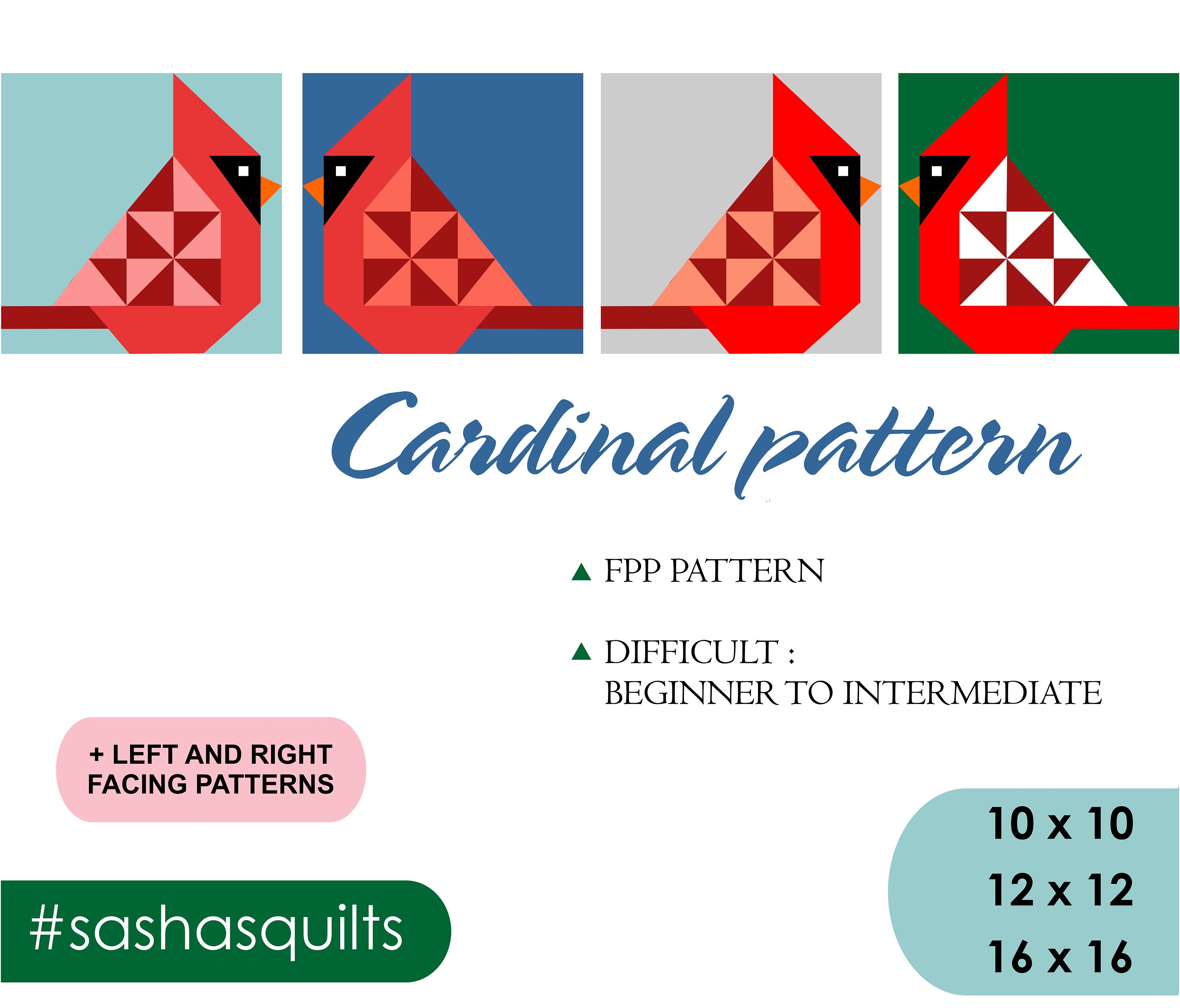 Cardinal Quilt Pattern / PDF Pattern / Foundation Paper Piecing / FPP ...
