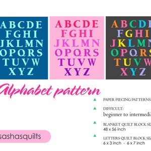 Quilt Block Alphabet / PDF Pattern / Paper Piecing Quilt Patterns ...