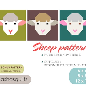 Pattern Blocks Sheep Sheep Quilt Pattern / PDF Pattern / Foundation Paper Piecing / FPP ...