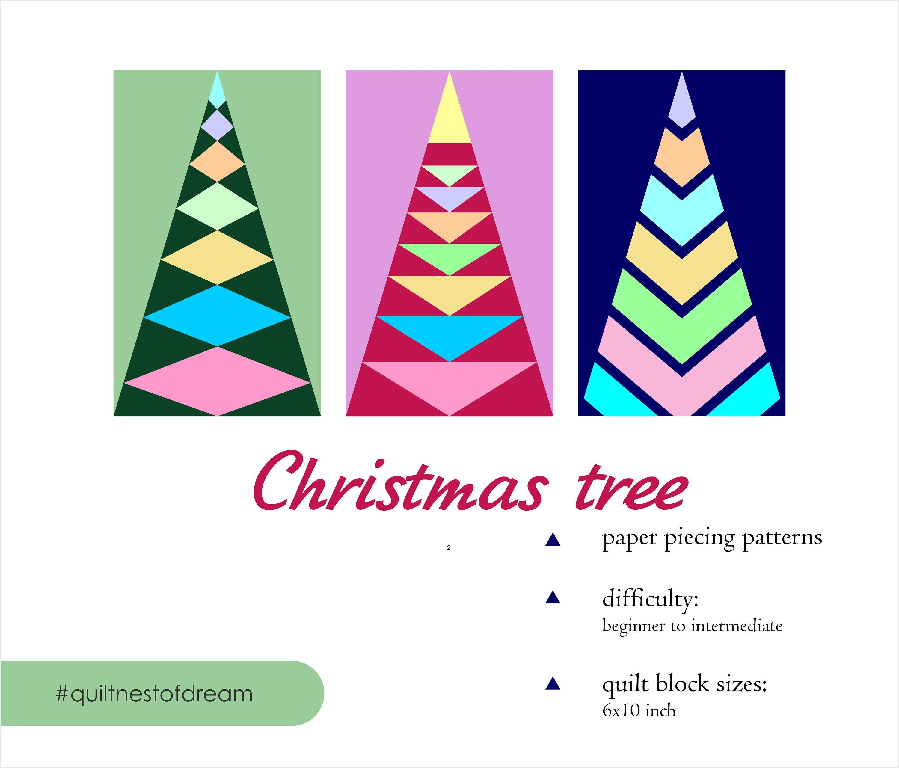 Quilt Block Christmas Tree / PDF Pattern / Paper Piecing Quilt Patterns ...