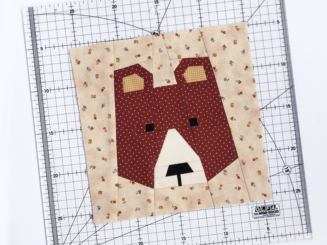Quilt block bear / PDF pattern / Paper piecing quilt patterns Etsy
