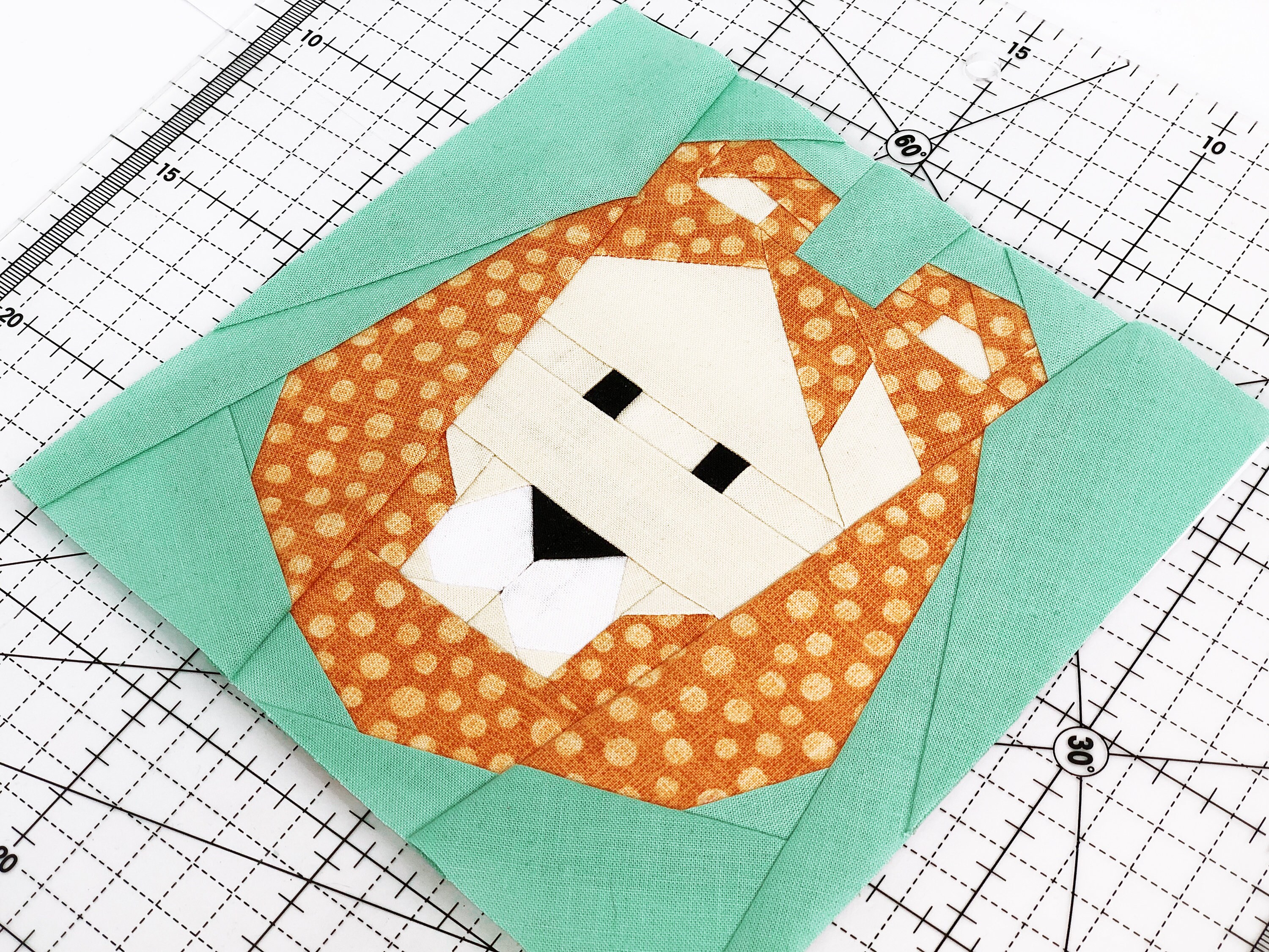 Quilt Block Lion / PDF Pattern / Animal Faces / Paper Piecing Etsy