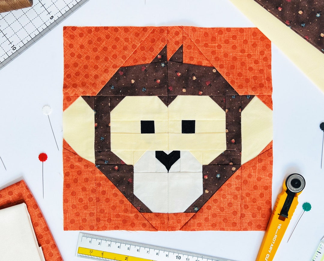 Monkey Quilt Pattern / PDF Pattern / Foundation Paper Piecing Etsy