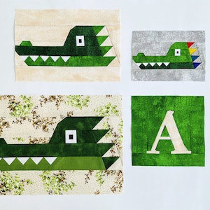 Alligator quilt pattern / Crocodile / FPP Quilt Pattern / PDF