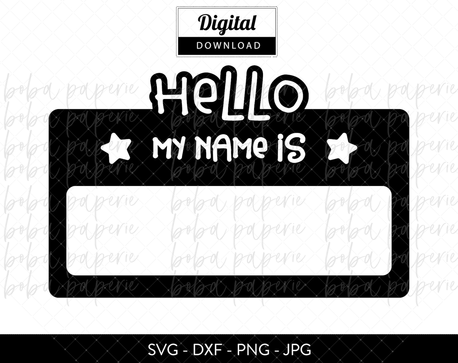 Hello My Name Is Tag SVG Cut file Cut Files for Silhouette | Etsy