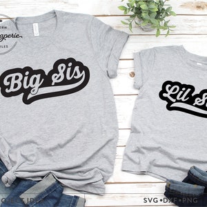 Big Sis Lil Sis SVG, große Schwester SVG, kleine Schwester SVG, passende Hemden svg, große Sis-Shirt, lil sis Shirt svg