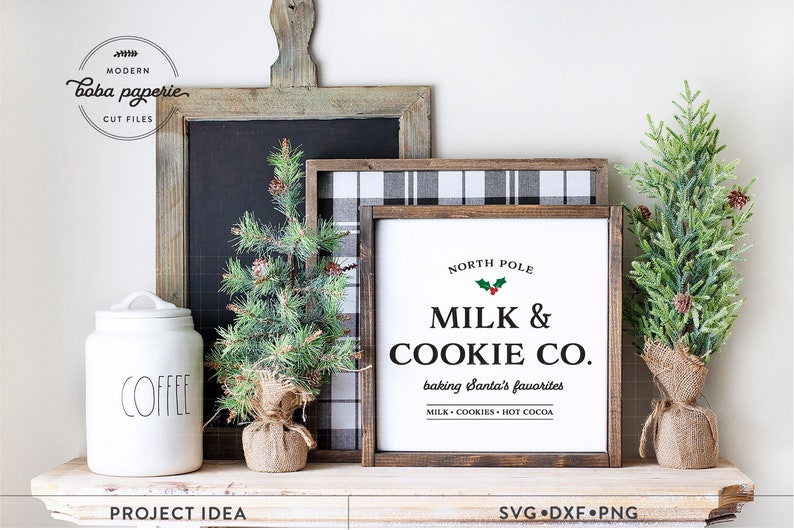 Christmas Sign SVG Bundle, Weihnachtsbäckerei svg, Mistelzweig svg, Schlittenfahrten svg, Milchkeks svg, Zuckerstangen, Nordpol Bett Frühstück svg Bild 7