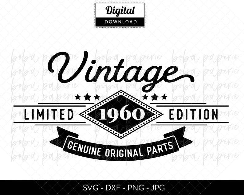 Download 60th birthday svg File Silhouette & Cricut Friendly | Etsy