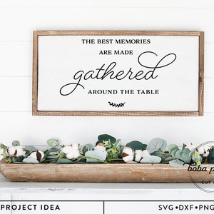 As melhores memórias são feitas reunidas ao redor da mesa svg, Modern Farmhouse SVG, placa de cozinha SVG, decoração de parede de sala de jantar