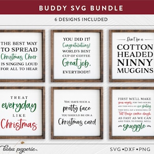Buddy the Elf SVG, cartello natalizio svg, bundle svg natalizio, citazione di Buddy svg, decorazioni natalizie divertenti, citazione di film natalizi, sublimazione png