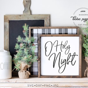 O heilige Nacht SVG, Weihnachtslieder zwarte svg, Feiertagsschnittdatei, Weihnachtslied svg, Weihnachtsbecher svg, Weihnachtskissen svg, Bauernhaus Weihnachten