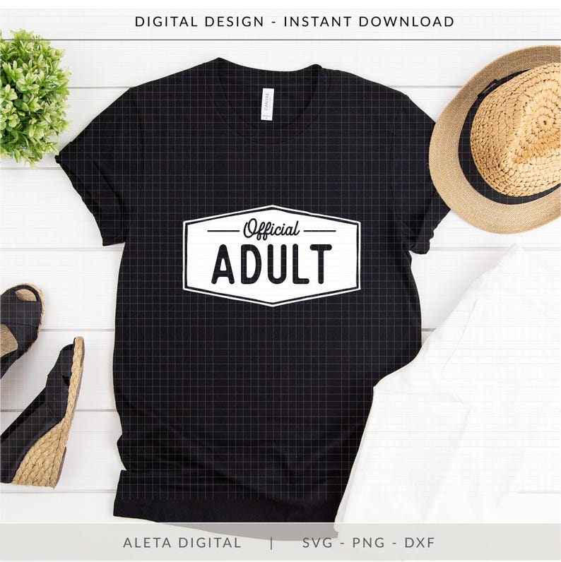 Official Adult SVG. 18th birthday shirt svg, 18th birthday party, 18th birthday mug, 18th birthday girl, party decor svg, birthday girl svg image 2