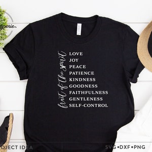 Fruto del Espíritu (svg), versículo bíblico (svg), Gálatas 5:22 (svg), camiseta cristiana minimalista, letrero bíblico (svg), versículo bíblico (svg), cita bíblica