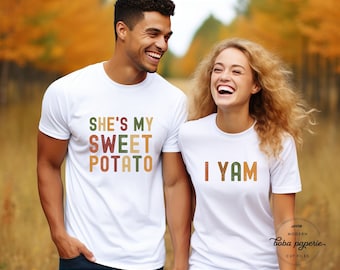 Couple Thanksgiving SVG, She's My Sweet Potato I Yam Svg, Thanksgiving Friend Shirts, Matching Thanksgiving Shirts, Fall couple mug