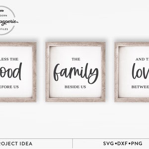 Bless The Food Before Us The Family Beside Us And The Love Between Us SVG, farmhouse sign svg, farmhouse decor svg, dining room svg,