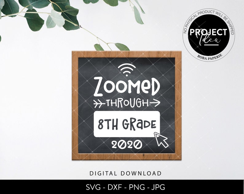Download Zoomed Through 8th Grade SVG Cutfile for Graduation Shirt ...