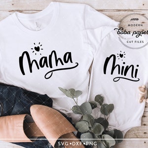 Mama en Mini SVG, moeder en ik svg, mama en ik svg, Moederdagcadeau, moeder shirt Svg, baby rompertje Svg, shirt moeder-dochter, bijpassende svg