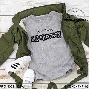 Promovido para Big Brother SVG Cut File | Anúncio de gravidez | Futuro Big Brother | Big Brother para B