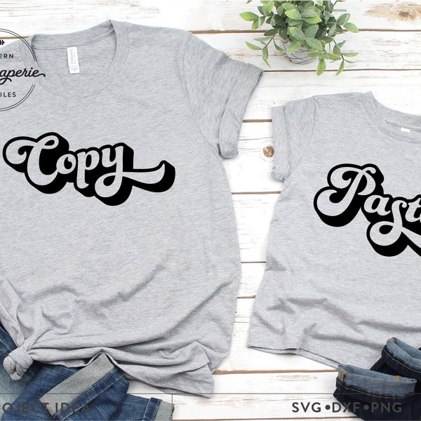 Copy Paste Daddy and Me SVG,  Mommy and Me SVG Cut File for Shirts or Hats - Mommy Daughter,  Father Son - Matching