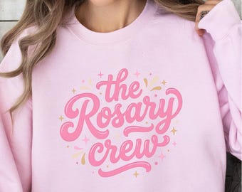 Rosary Crew PNG, Catholic Design, Christian Coquette Aesthetic, Retro Faith Graphic, Religious Sublimation PNG, Jesus Faith