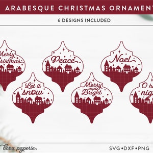 Arabesque Christmas Ornament SVG Bundle, Christmas Arabesque svg, ornament svg, arabesque tile ornament, winter ornament svg