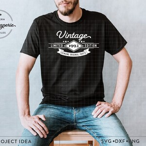 vintage 1992 svg, Geburtstag svg, Geburtstag svg, limitierte Auflage svg, Originalteile svg, lustiges Geburtstags-Shirt svg, geboren 1992