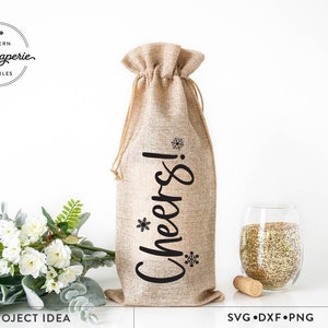 Cheers, Funny christmas svg, christmas wine bag svg, png, christmas wine svg, wine bag svg, alcohol svg, instant download