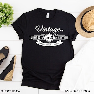 Vintage 1958 svg, vintage verjaardag svg, verjaardag shirt svg, grappige verjaardag svg, limited edition, echte originele onderdelen, 64e verjaardag