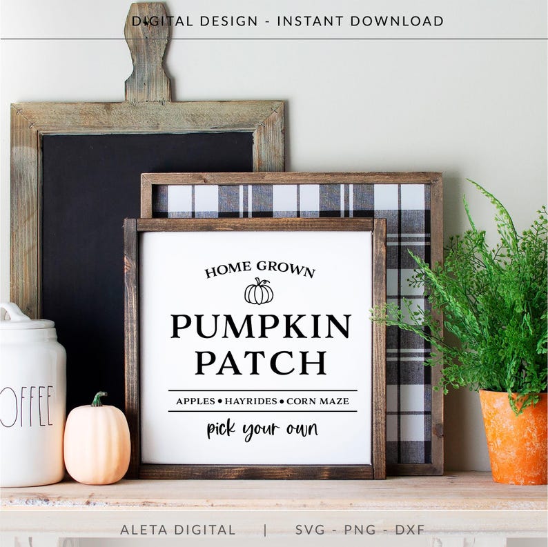 Pumpkin Patch svg, fall svg, fall decor svg, wood sign svg, autumn svg, rustic svg, rustic farmhouse svg, modern farmhouse svg, pumpkin svg image 1