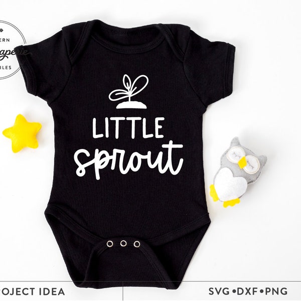 Little sprout SVG, baby svg, newborn svg, baby outfit svg, newborn saying svg, spring baby svg, minimalist bodysuit svg, baby shower gift