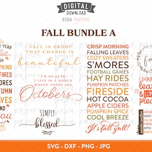 Fall SVG Bundle, fall sign svg, fall decor svg, fall shirt svg, fall is proof that change is beautiful, fall round sign, october svg