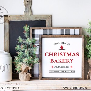 Christmas Sign SVG Bundle, Weihnachtsbäckerei svg, Mistelzweig svg, Schlittenfahrten svg, Milchkeks svg, Zuckerstangen, Nordpol Bett Frühstück svg Bild 4