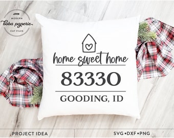 Zip code frame svg, Home sweet home svg, farmhouse decor svg, farmhouse frame svg, home sign cut file, farmhouse design svg, farmhouse sign